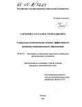 Гарькина, Наталья Геннадьевна. Социально-экономические основы эффективного развития муниципального образования: дис. кандидат экономических наук: 08.00.05 - Экономика и управление народным хозяйством: теория управления экономическими системами; макроэкономика; экономика, организация и управление предприятиями, отраслями, комплексами; управление инновациями; региональная экономика; логистика; экономика труда. Москва. 2005. 172 с.