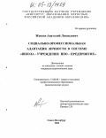 Женаев, Анатолий Леонидович. Социально-профессиональная адаптация личности в системе "Школа - учреждение НПО - предприятие": дис. кандидат педагогических наук: 13.00.08 - Теория и методика профессионального образования. Санкт-Петербург. 2005. 221 с.