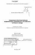 Дулина, Надежда Васильевна. Социально-пространственная модификация современного российского крупного города: дис. доктор социологических наук: 22.00.04 - Социальная структура, социальные институты и процессы. Волгоград. 2007. 358 с.