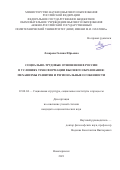 Лазарева Галина Юрьевна. Социально-трудовые отношения в России в условиях трансформации высшего образования: механизмы развития и региональные особенности: дис. кандидат наук: 22.00.04 - Социальная структура, социальные институты и процессы. ФГАОУ ВО «Южный федеральный университет». 2022. 171 с.