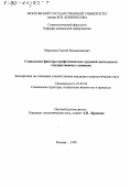 Морозков, Сергей Владиславович. Социальные факторы профессионально-трудовой деятельности государственных служащих: дис. кандидат социологических наук: 22.00.04 - Социальная структура, социальные институты и процессы. Москва. 1999. 195 с.