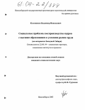 Колесников, Владимир Николаевич. Социальные проблемы воспроизводства кадров с высшим образованием в условиях рынка труда: На материалах Западной Сибири: дис. кандидат социологических наук: 22.00.04 - Социальная структура, социальные институты и процессы. Новосибирск. 2003. 160 с.