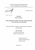 Погосян, Мигран Суренович. Социальные программы в системе стимулирования труда персонала организации: дис. кандидат экономических наук: 08.00.05 - Экономика и управление народным хозяйством: теория управления экономическими системами; макроэкономика; экономика, организация и управление предприятиями, отраслями, комплексами; управление инновациями; региональная экономика; логистика; экономика труда. Москва. 2011. 255 с.