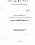 Исламгулова, Дилара Фаритовна. Совершенствование финансового планирования в организации: На примере организаций Республики Башкортостан: дис. кандидат экономических наук: 08.00.10 - Финансы, денежное обращение и кредит. Оренбург. 2004. 199 с.