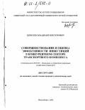 Цевелев, Владимир Викторович. Совершенствование и оценка эффективности инвестиций в конкурентном секторе транспортного комплекса: дис. кандидат экономических наук: 08.00.05 - Экономика и управление народным хозяйством: теория управления экономическими системами; макроэкономика; экономика, организация и управление предприятиями, отраслями, комплексами; управление инновациями; региональная экономика; логистика; экономика труда. Новосибирск. 2002. 164 с.