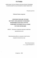 Рыбакова, Оксана Андреевна. Совершенствование методов внутриорганизационного поведения предпринимательских структур розничной торговой сети на основе системы мотивации: дис. кандидат экономических наук: 08.00.05 - Экономика и управление народным хозяйством: теория управления экономическими системами; макроэкономика; экономика, организация и управление предприятиями, отраслями, комплексами; управление инновациями; региональная экономика; логистика; экономика труда. Ставрополь. 2006. 162 с.