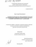 Бурло, Андрей Владимирович. Совершенствование организационной структуры управления инвестиционно-строительной фирмой в условиях экономической стабилизации: дис. кандидат экономических наук: 08.00.05 - Экономика и управление народным хозяйством: теория управления экономическими системами; макроэкономика; экономика, организация и управление предприятиями, отраслями, комплексами; управление инновациями; региональная экономика; логистика; экономика труда. Краснодар. 2005. 131 с.