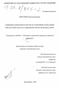 Христенко, Наталья Юрьевна. Совершенствование расчётов по экономической оценке показателей эксплуатационной работы железных дорог: дис. кандидат экономических наук: 08.00.05 - Экономика и управление народным хозяйством: теория управления экономическими системами; макроэкономика; экономика, организация и управление предприятиями, отраслями, комплексами; управление инновациями; региональная экономика; логистика; экономика труда. Новосибирск. 2000. 152 с.