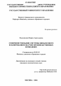 Мельникова, Мария Анатольевна. Совершенствование системы финансового планирования в научно-производственных компаниях: дис. кандидат экономических наук: 08.00.10 - Финансы, денежное обращение и кредит. Москва. 2006. 182 с.