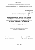 Ермакова, Елена Владимировна. Совершенствование системы мониторинга атмосферных выпадений тяжелых металлов в промышленных районах Центральной России на основе элементного анализа мхов: дис. кандидат технических наук: 03.00.16 - Экология. Дубна. 2006. 198 с.