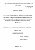 Самех Сулиман. Создание строительными методами комфортной акустической, световой и инсоляционной среды для помещений гражданских зданий в условиях крупных городов Сирии: На примере города Дамаска: дис. кандидат технических наук: 05.23.01 - Строительные конструкции, здания и сооружения. Москва. 2005. 130 с.