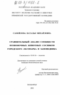 Самойлова, Наталья Михайловна. Сравнительный анализ сообществ позвоночных животных сосняков городского лесопарка и заповедника: дис. кандидат биологических наук: 03.00.16 - Экология. Екатеринбург. 2003. 167 с.