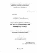 Заборцева, Татьяна Ивановна. Средозащитная инфраструктура в территориальной организации Байкальского региона: дис. доктор географических наук: 25.00.24 - Экономическая, социальная и политическая география. Иркутск. 2011. 299 с.