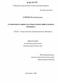 Лукиных, Юлия Валерьевна. Становление социокультурных ориентаций будущего менеджера: дис. кандидат педагогических наук: 13.00.08 - Теория и методика профессионального образования. Красноярск. 2006. 154 с.