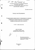 Блинова, Анна Владимировна. Становление ценностного отношения студентов социально-педагогического колледжа к профессиональной деятельности: дис. кандидат педагогических наук: 13.00.01 - Общая педагогика, история педагогики и образования. Петрозаводск. 2000. 190 с.