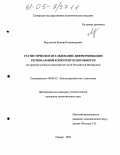 Меркушов, Виктор Владимирович. Статистическое исследование дифференциации региональной конкурентоспособности: На примере регионов европейской части Российской Федерации: дис. кандидат экономических наук: 08.00.12 - Бухгалтерский учет, статистика. Самара. 2005. 184 с.