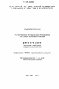 Мовсисян, Ваге Каджикович. Статистическое исследование уровня жизни населения Республики Армения: дис. кандидат экономических наук: 08.00.12 - Бухгалтерский учет, статистика. Москва. 2007. 161 с.