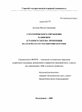 Кочиева, Жанна Герсановна. Стратегическое управление развитием аграрного сектора экономики: на материалах Республики Южная Осетия: дис. кандидат экономических наук: 08.00.05 - Экономика и управление народным хозяйством: теория управления экономическими системами; макроэкономика; экономика, организация и управление предприятиями, отраслями, комплексами; управление инновациями; региональная экономика; логистика; экономика труда. Владикавказ. 2009. 169 с.