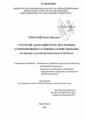 Прокудин, Игорь Юрьевич. Стратегия адаптации отрасли в регионе к изменяющимся условиям хозяйствования: На примере угольной промышленности Кузбасса: дис. кандидат экономических наук: 08.00.05 - Экономика и управление народным хозяйством: теория управления экономическими системами; макроэкономика; экономика, организация и управление предприятиями, отраслями, комплексами; управление инновациями; региональная экономика; логистика; экономика труда. Новосибирск. 2006. 170 с.