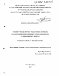 Прелов, Алексей Львович. Структурные валютно-финансовые кризисы: механизмы возникновения и "трансмиссии" на развивающихся рынках: дис. кандидат экономических наук: 08.00.14 - Мировая экономика. Санкт-Петербург. 2005. 136 с.