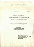 Вершинин, Вадим Борисович. Судебная защита как комплексный институт российского права: дис. кандидат юридических наук: 12.00.01 - Теория и история права и государства; история учений о праве и государстве. Пенза. 2011. 224 с.