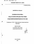 Ефремов, Олег Юрьевич. Теория и практика педагогической диагностики в высшей военной школе России: дис. доктор педагогических наук: 13.00.01 - Общая педагогика, история педагогики и образования. Санкт-Петербург. 2001. 493 с.