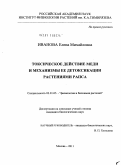 Иванова, Елена Михайловна. Токсическое действие меди и механизмы ее детоксикации растениями рапса: дис. кандидат биологических наук: 03.01.05 - Физиология и биохимия растений. Москва. 2011. 129 с.