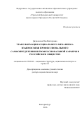 Дидковская, Яна Викторовна. Трансформация социального механизма взаимосвязи профессионального самоопределения и профессиональной карьеры в российском обществе: дис. кандидат наук: 22.00.04 - Социальная структура, социальные институты и процессы. Екатеринбург. 2016. 327 с.