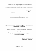 Фитисов, Алексей Владимирович. Трудовая деятельность инвалидов как фактор их социализации и интеграции в обществе: дис. кандидат наук: 22.00.04 - Социальная структура, социальные институты и процессы. Ставрополь. 2013. 185 с.