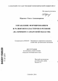 Юрасова, Ольга Александровна. Управление формированием и развитием кластеров в регионе: на примере Самарской области: дис. кандидат экономических наук: 08.00.05 - Экономика и управление народным хозяйством: теория управления экономическими системами; макроэкономика; экономика, организация и управление предприятиями, отраслями, комплексами; управление инновациями; региональная экономика; логистика; экономика труда. Самара. 2010. 187 с.