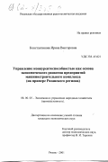 Константинова, Ирина Викторовна. Управление конкурентоспособностью как основа экономического развития предприятий машиностроительного комплекса: На примере Рязанского региона: дис. кандидат экономических наук: 08.00.05 - Экономика и управление народным хозяйством: теория управления экономическими системами; макроэкономика; экономика, организация и управление предприятиями, отраслями, комплексами; управление инновациями; региональная экономика; логистика; экономика труда. Рязань. 2001. 212 с.