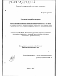 Красовский, Андрей Владимирович. Управление промышленным предприятием на основе развития корпоративно-индикативного планирования: дис. кандидат экономических наук: 08.00.05 - Экономика и управление народным хозяйством: теория управления экономическими системами; макроэкономика; экономика, организация и управление предприятиями, отраслями, комплексами; управление инновациями; региональная экономика; логистика; экономика труда. Брянск. 2002. 160 с.