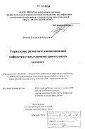 Зезюлин, Владислав Валерьевич. Управление развитием инновационной инфраструктуры машиностроительного холдинга: дис. кандидат наук: 08.00.05 - Экономика и управление народным хозяйством: теория управления экономическими системами; макроэкономика; экономика, организация и управление предприятиями, отраслями, комплексами; управление инновациями; региональная экономика; логистика; экономика труда. Москва. 2011. 276 с.