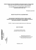 Видергольд, Игорь Владимирович. Управление развитием профессиональной компетентности руководителя муниципального образовательного учреждения: дис. кандидат педагогических наук: 13.00.08 - Теория и методика профессионального образования. Челябинск. 2010. 209 с.