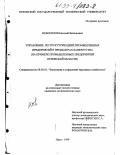 Новоселов, Евгений Витальевич. Управление реструктуризацией промышленных предприятий в процедурах банкротства: На примере промышленных предприятий Орловской области: дис. кандидат экономических наук: 08.00.05 - Экономика и управление народным хозяйством: теория управления экономическими системами; макроэкономика; экономика, организация и управление предприятиями, отраслями, комплексами; управление инновациями; региональная экономика; логистика; экономика труда. Орел. 1999. 199 с.