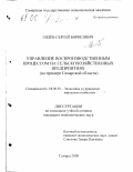 Гилев, Сергей Борисович. Управление воспроизводственным процессом на сельскохозяйственных предприятиях: На примере Самарской области: дис. кандидат экономических наук: 08.00.05 - Экономика и управление народным хозяйством: теория управления экономическими системами; макроэкономика; экономика, организация и управление предприятиями, отраслями, комплексами; управление инновациями; региональная экономика; логистика; экономика труда. Самара. 2000. 212 с.