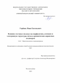 Горбань Иван Евгеньевич. Влияние гостевых молекул на морфологию, атомную и электронную структуры металл-органических каркасных полимеров: дис. кандидат наук: 00.00.00 - Другие cпециальности. ФГАОУ ВО «Южный федеральный университет». 2024. 131 с.