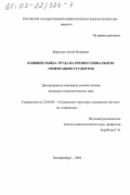 Веретнов, Антон Игоревич. Влияние рынка труда на профессиональную ориентацию студентов: дис. кандидат социологических наук: 22.00.04 - Социальная структура, социальные институты и процессы. Екатеринбург. 2002. 169 с.