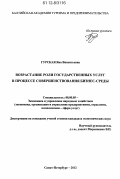 Гурская, Яна Викентьевна. Возрастание роли государственных услуг в процессе совершенствования бизнес-среды: дис. кандидат экономических наук: 08.00.05 - Экономика и управление народным хозяйством: теория управления экономическими системами; макроэкономика; экономика, организация и управление предприятиями, отраслями, комплексами; управление инновациями; региональная экономика; логистика; экономика труда. Санкт-Петербург. 2012. 174 с.