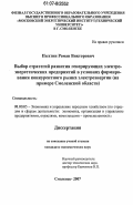 Пыхтин, Роман Викторович. Выбор стратегий развития генерирующих электро-энергетических предприятий в условиях формирования конкурентного рынка электроэнергии: на примере Смоленской области: дис. кандидат экономических наук: 08.00.05 - Экономика и управление народным хозяйством: теория управления экономическими системами; макроэкономика; экономика, организация и управление предприятиями, отраслями, комплексами; управление инновациями; региональная экономика; логистика; экономика труда. Москва. 2007. 183 с.