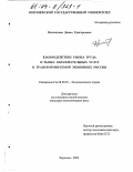 Филиппова, Диана Григорьевна. Взаимодействие рынка труда и рынка образовательных услуг в трансформируемой экономике России: дис. кандидат экономических наук: 08.00.01 - Экономическая теория. Воронеж. 2003. 183 с.