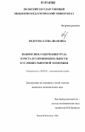 Федотова, Елена Ивановна. Взаимосвязь содержания труда и роста его производительности в условиях рыночной экономики: дис. кандидат экономических наук: 08.00.01 - Экономическая теория. Нижний Новгород. 2006. 209 с.